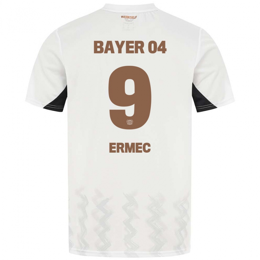 Dames Berkan Ermec #9 Wit Zwart Uitshirt Uittenue 2024/25 T-Shirt