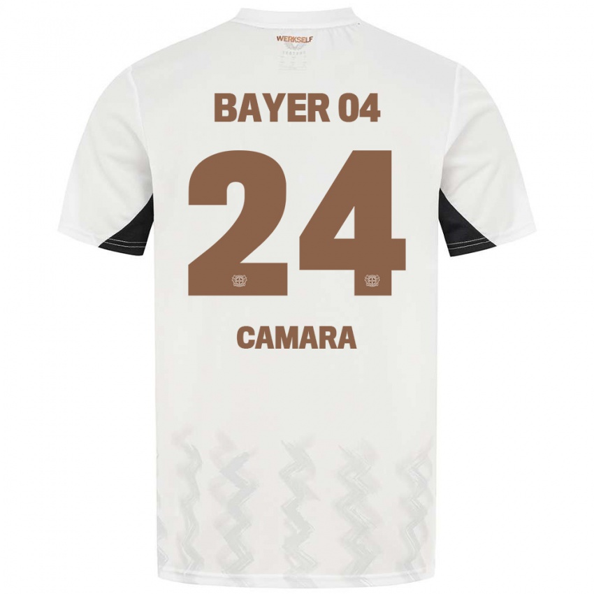 Dames Nourdine Camara #24 Wit Zwart Uitshirt Uittenue 2024/25 T-Shirt