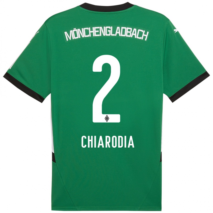 Dames Fabio Chiarodia #2 Groen Wit Uitshirt Uittenue 2024/25 T-Shirt