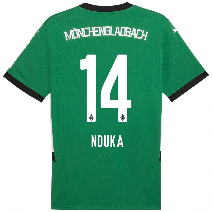 Dames Michael Nduka #14 Groen Wit Uitshirt Uittenue 2024/25 T-Shirt