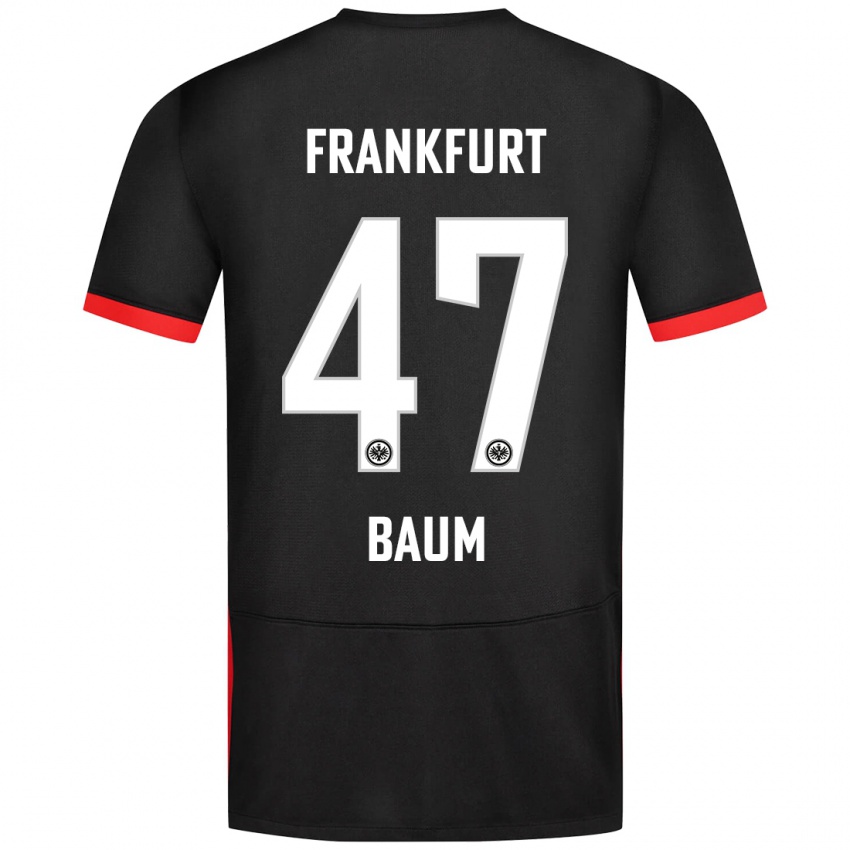 Dames Elias Baum #47 Zwart Uitshirt Uittenue 2024/25 T-Shirt