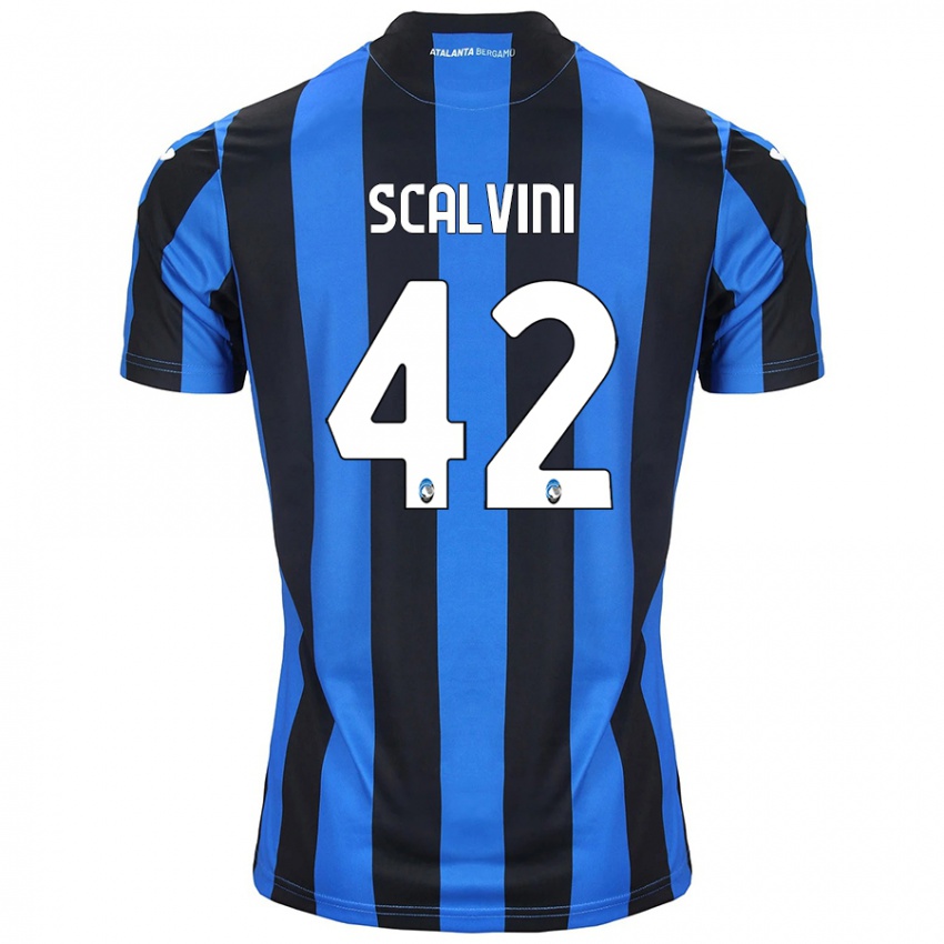 Kinderen Giorgio Scalvini #42 Blauw Zwart Thuisshirt Thuistenue 2024/25 T-Shirt