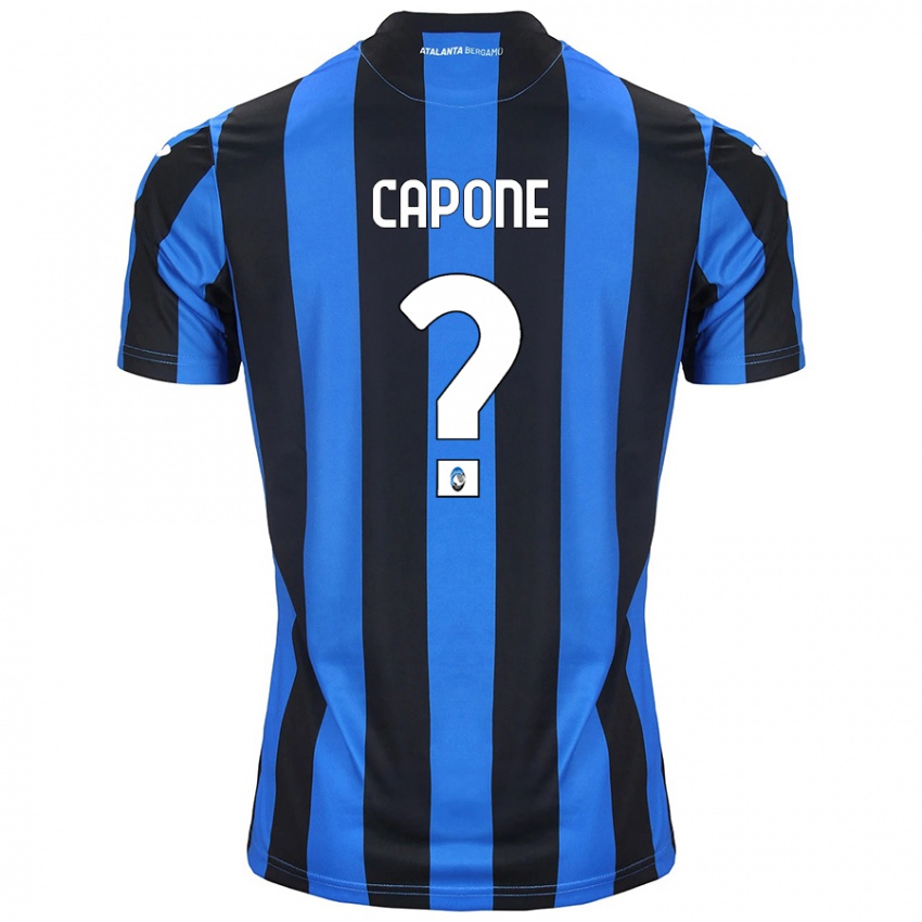 Kinderen Christian Capone #0 Blauw Zwart Thuisshirt Thuistenue 2024/25 T-Shirt