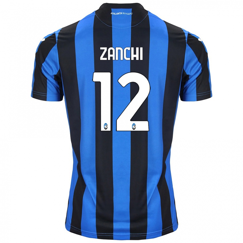 Kinderen Edoardo Zanchi #12 Blauw Zwart Thuisshirt Thuistenue 2024/25 T-Shirt