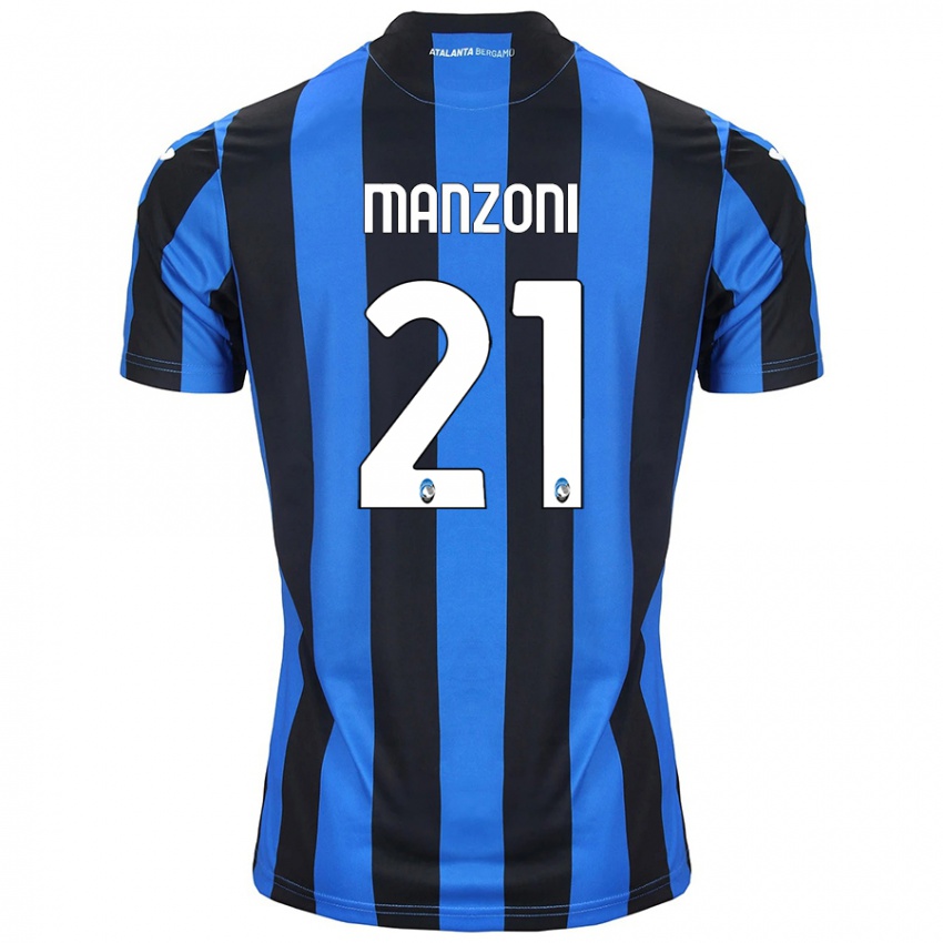 Kinderen Alberto Manzoni #21 Blauw Zwart Thuisshirt Thuistenue 2024/25 T-Shirt