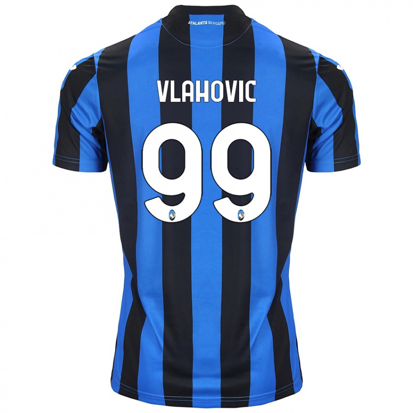 Kinderen Vanja Vlahovic #99 Blauw Zwart Thuisshirt Thuistenue 2024/25 T-Shirt