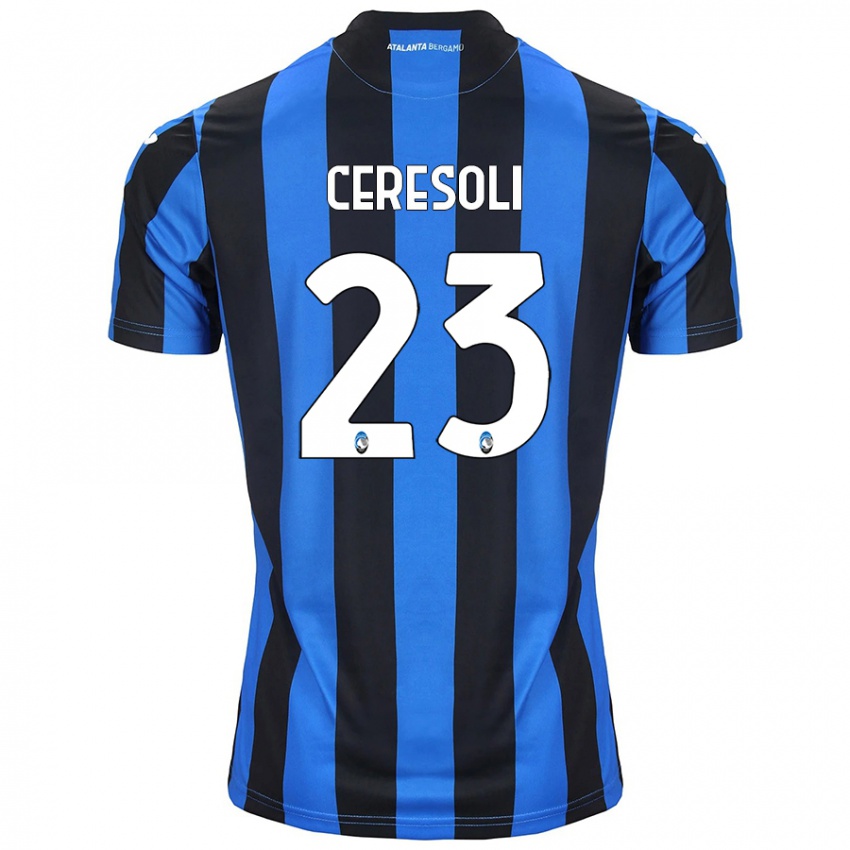 Kinderen Andrea Ceresoli #23 Blauw Zwart Thuisshirt Thuistenue 2024/25 T-Shirt