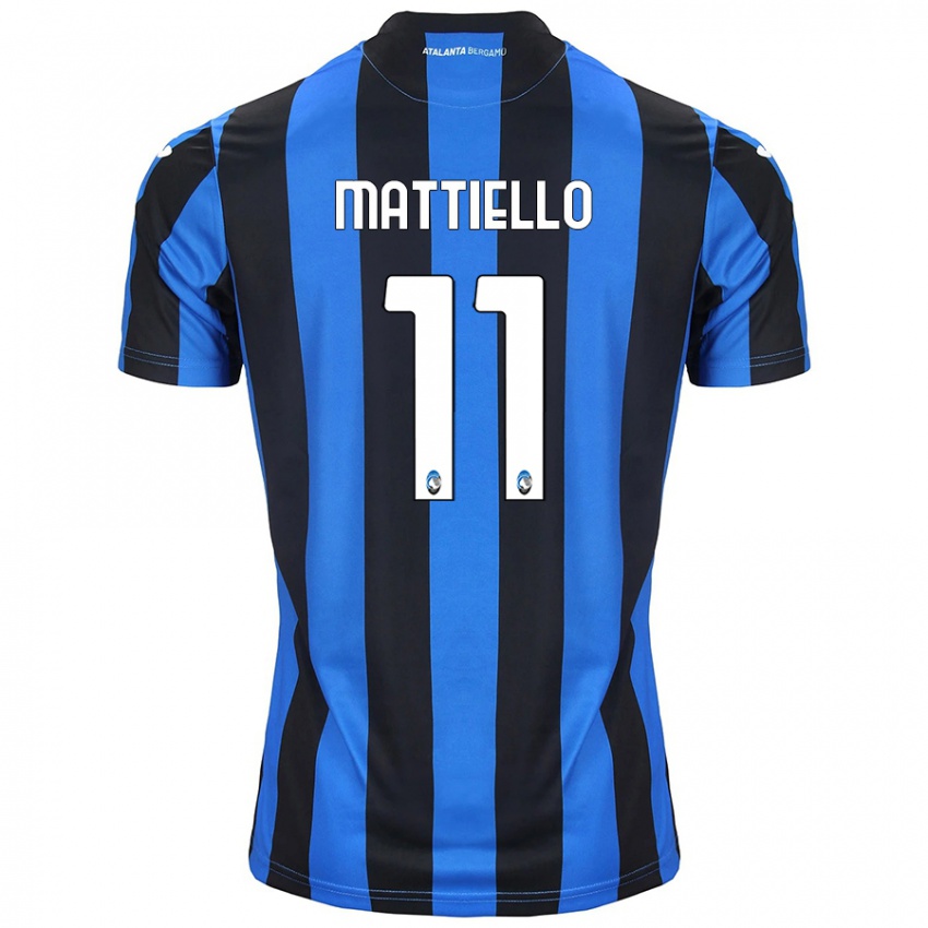 Kinderen Federico Mattiello #11 Blauw Zwart Thuisshirt Thuistenue 2024/25 T-Shirt