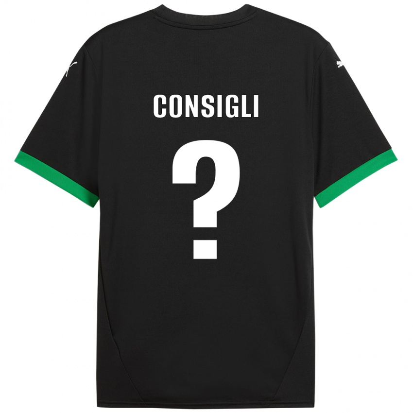 Kinderen Andrea Consigli #0 Zwart Donkergroen Thuisshirt Thuistenue 2024/25 T-Shirt