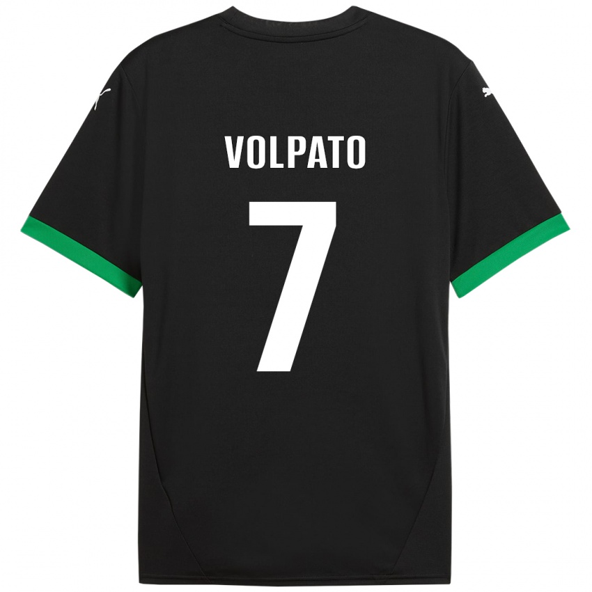 Kinderen Cristian Volpato #7 Zwart Donkergroen Thuisshirt Thuistenue 2024/25 T-Shirt