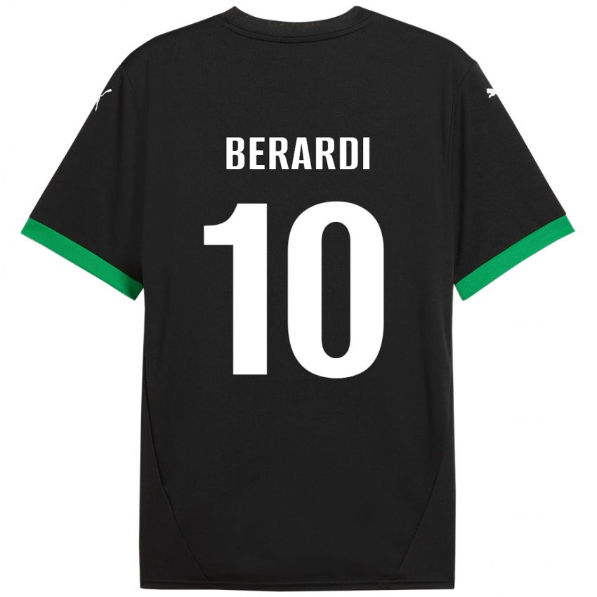 Kinderen Domenico Berardi #10 Zwart Donkergroen Thuisshirt Thuistenue 2024/25 T-Shirt