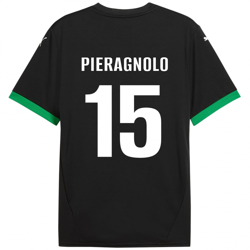 Kinderen Edoardo Pieragnolo #15 Zwart Donkergroen Thuisshirt Thuistenue 2024/25 T-Shirt