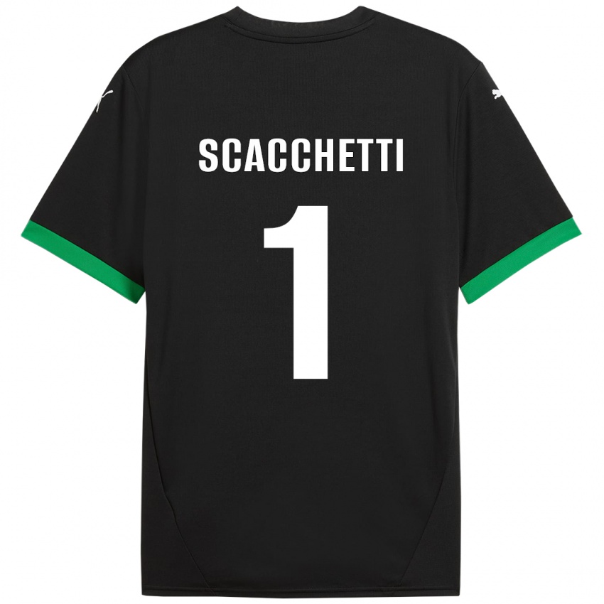 Kinderen Alessandro Scacchetti #1 Zwart Donkergroen Thuisshirt Thuistenue 2024/25 T-Shirt