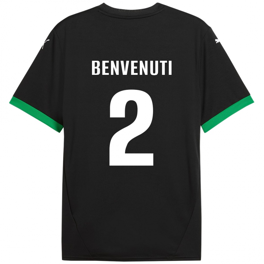 Kinderen Giacomo Benvenuti #2 Zwart Donkergroen Thuisshirt Thuistenue 2024/25 T-Shirt