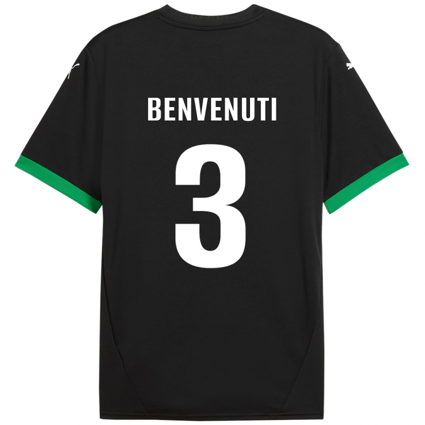 Kinderen Tommaso Benvenuti #3 Zwart Donkergroen Thuisshirt Thuistenue 2024/25 T-Shirt