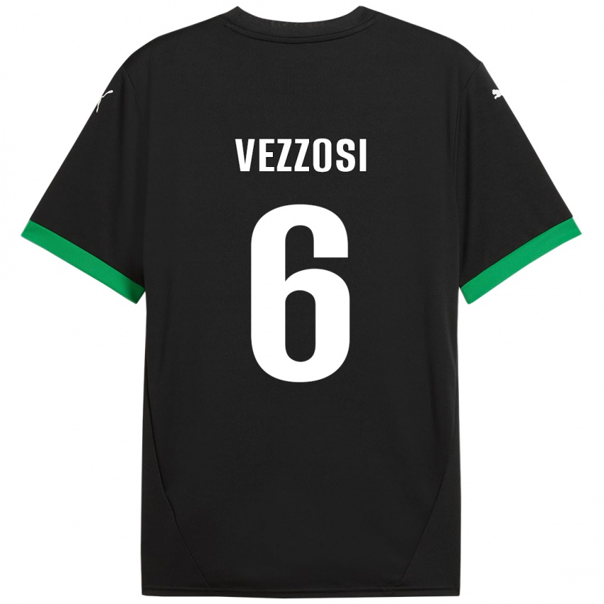 Kinderen Giorgio Vezzosi #6 Zwart Donkergroen Thuisshirt Thuistenue 2024/25 T-Shirt