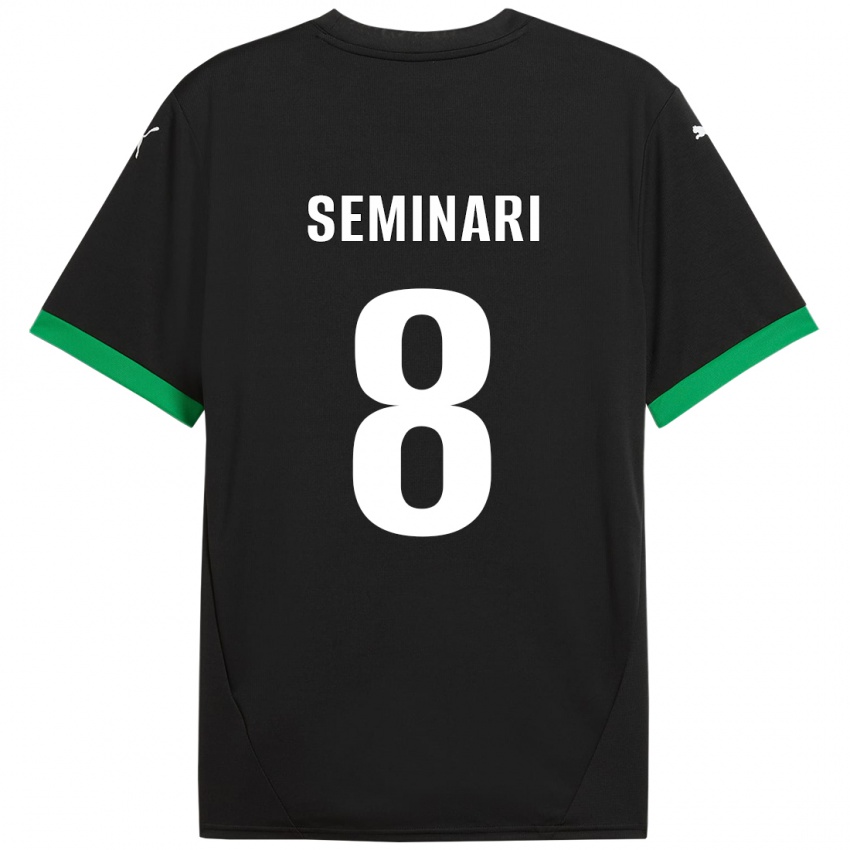 Kinderen Giacomo Seminari #8 Zwart Donkergroen Thuisshirt Thuistenue 2024/25 T-Shirt