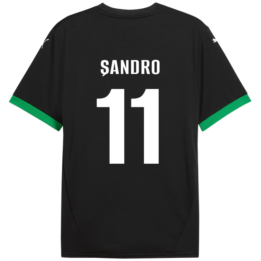 Kinderen Denis Șandro #11 Zwart Donkergroen Thuisshirt Thuistenue 2024/25 T-Shirt