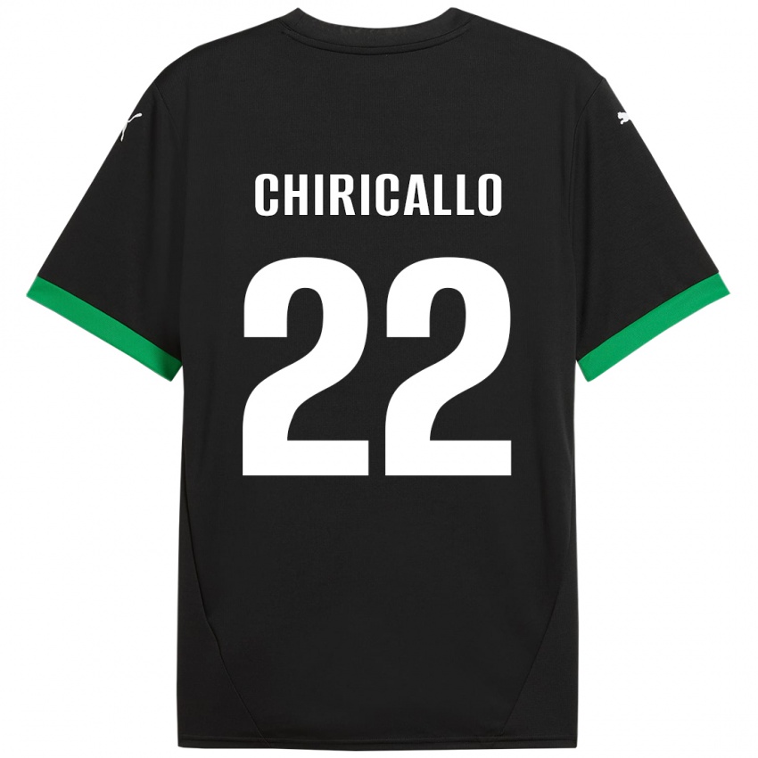 Kinderen Giovanni Chiricallo #22 Zwart Donkergroen Thuisshirt Thuistenue 2024/25 T-Shirt