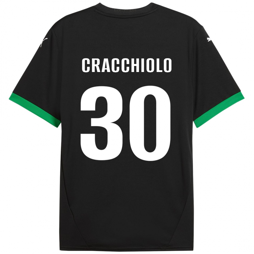 Kinderen Leonardo Cracchiolo #30 Zwart Donkergroen Thuisshirt Thuistenue 2024/25 T-Shirt