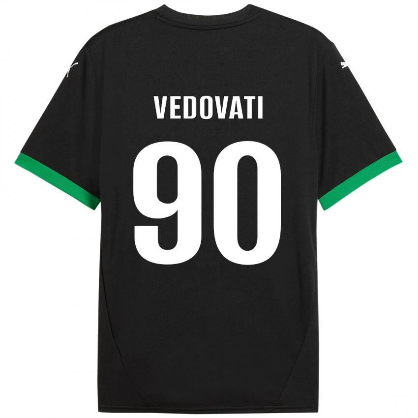 Kinderen Gabriele Vedovati #90 Zwart Donkergroen Thuisshirt Thuistenue 2024/25 T-Shirt