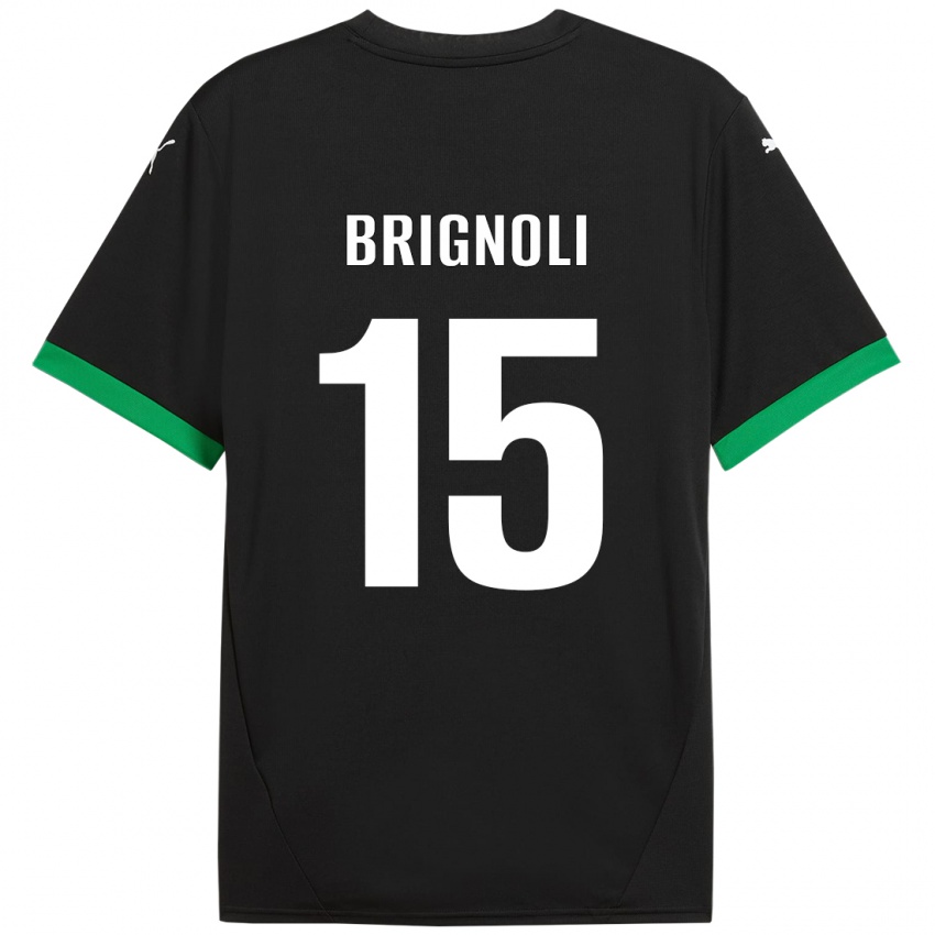 Kinderen Benedetta Brignoli #15 Zwart Donkergroen Thuisshirt Thuistenue 2024/25 T-Shirt