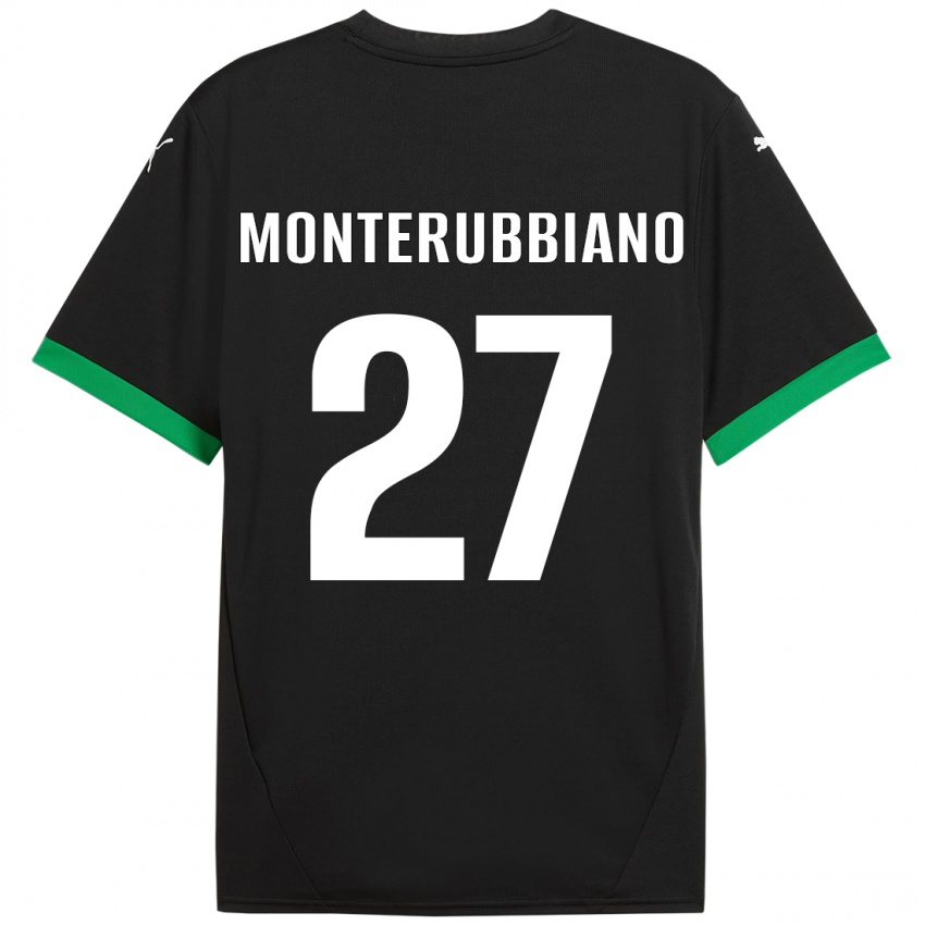 Kinderen Valeria Monterubbiano #27 Zwart Donkergroen Thuisshirt Thuistenue 2024/25 T-Shirt