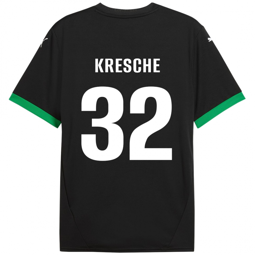 Kinderen Isabella Kresche #32 Zwart Donkergroen Thuisshirt Thuistenue 2024/25 T-Shirt