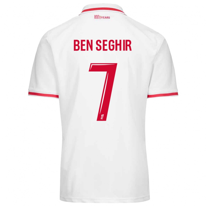 Kinderen Eliesse Ben Seghir #7 Wit Rood Thuisshirt Thuistenue 2024/25 T-Shirt