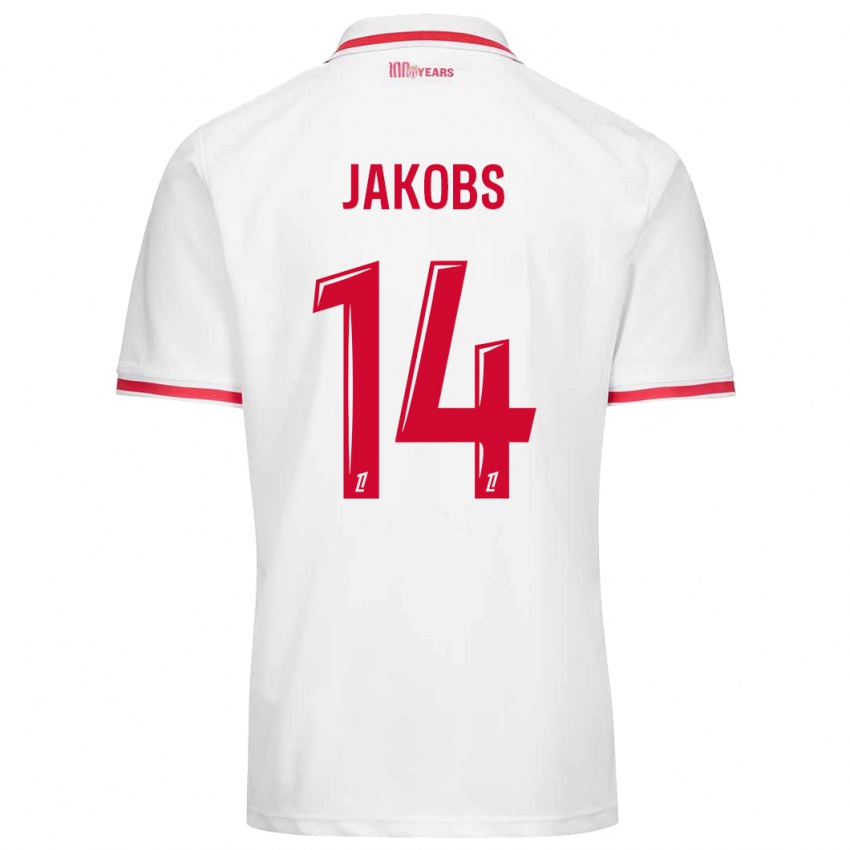 Kinderen Ismail Jakobs #14 Wit Rood Thuisshirt Thuistenue 2024/25 T-Shirt