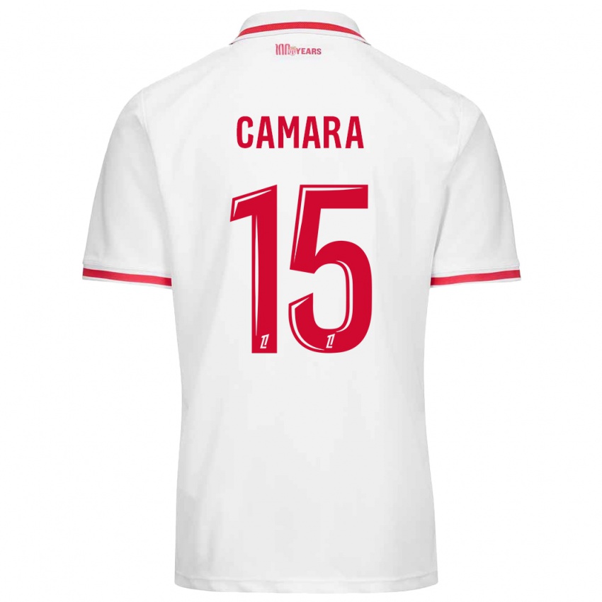 Kinderen Lamine Camara #15 Wit Rood Thuisshirt Thuistenue 2024/25 T-Shirt