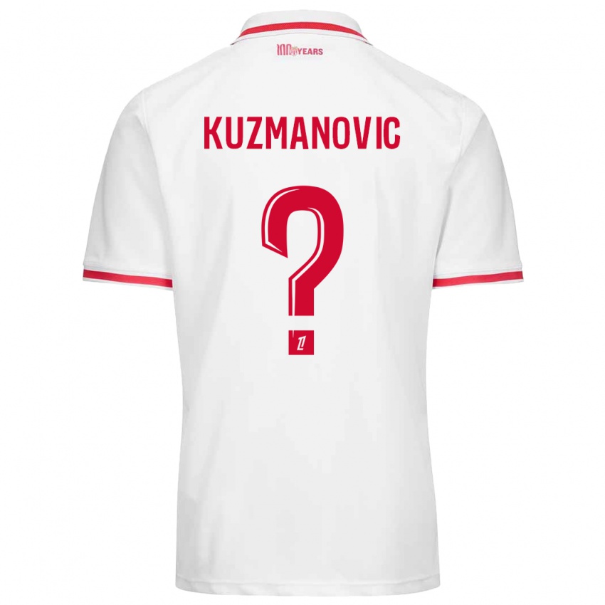 Kinderen Dejan Kuzmanovic #0 Wit Rood Thuisshirt Thuistenue 2024/25 T-Shirt