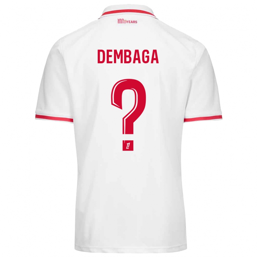 Kinderen Boubakar Dembaga #0 Wit Rood Thuisshirt Thuistenue 2024/25 T-Shirt