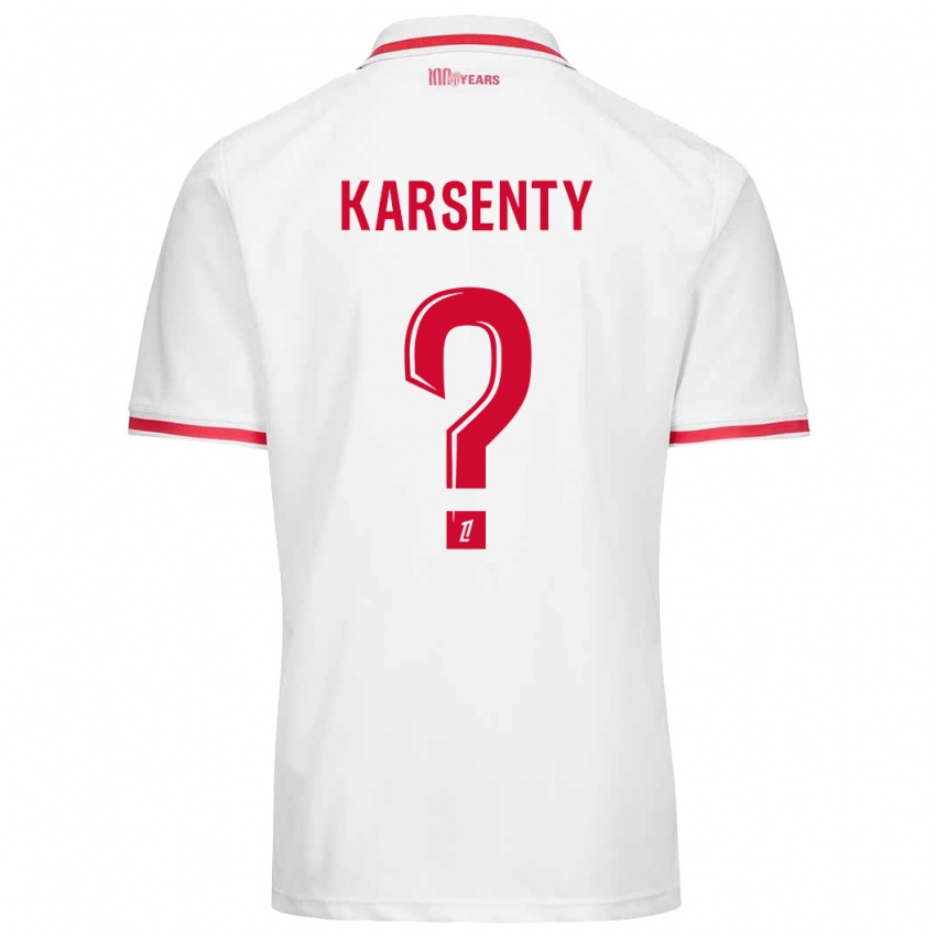 Kinderen Kylian Karsenty #0 Wit Rood Thuisshirt Thuistenue 2024/25 T-Shirt