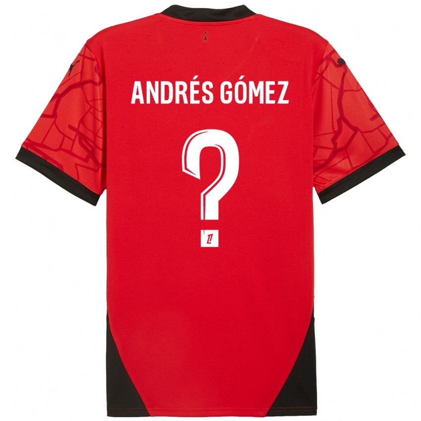 Kinderen Carlos Andrés Gómez #0 Rood Zwart Thuisshirt Thuistenue 2024/25 T-Shirt