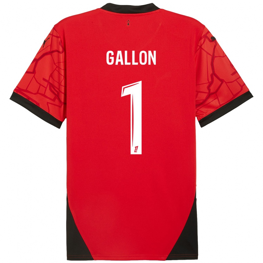 Kinderen Gauthier Gallon #1 Rood Zwart Thuisshirt Thuistenue 2024/25 T-Shirt