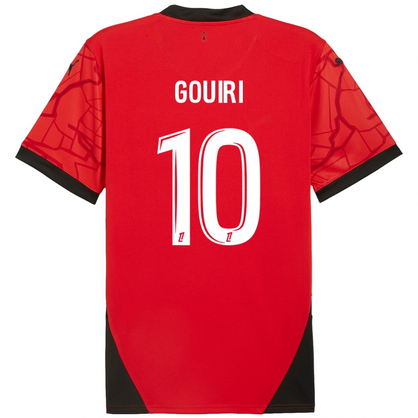 Kinderen Amine Gouiri #10 Rood Zwart Thuisshirt Thuistenue 2024/25 T-Shirt