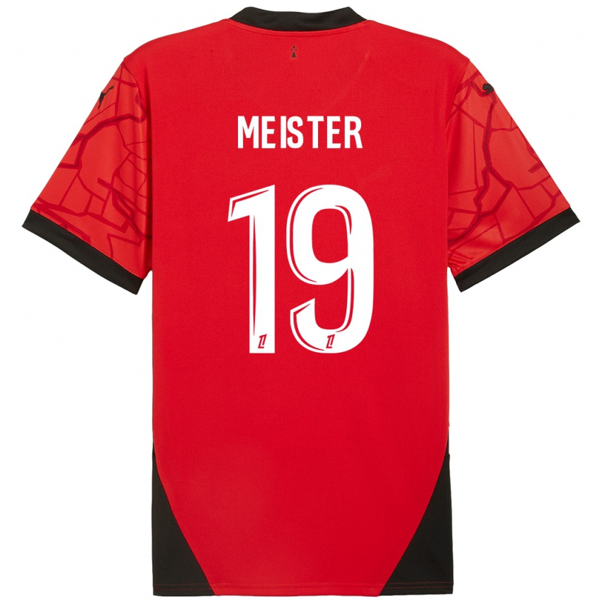 Kinderen Henrik Meister #19 Rood Zwart Thuisshirt Thuistenue 2024/25 T-Shirt