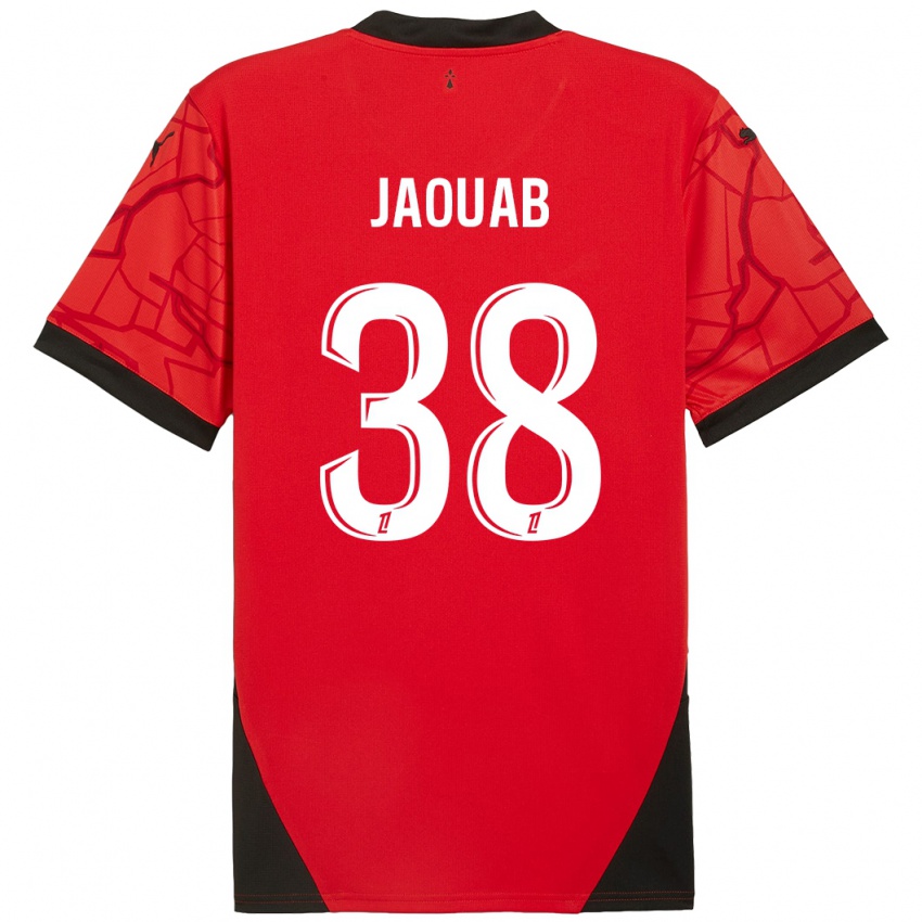 Kinderen Mohamed Jaouab #38 Rood Zwart Thuisshirt Thuistenue 2024/25 T-Shirt