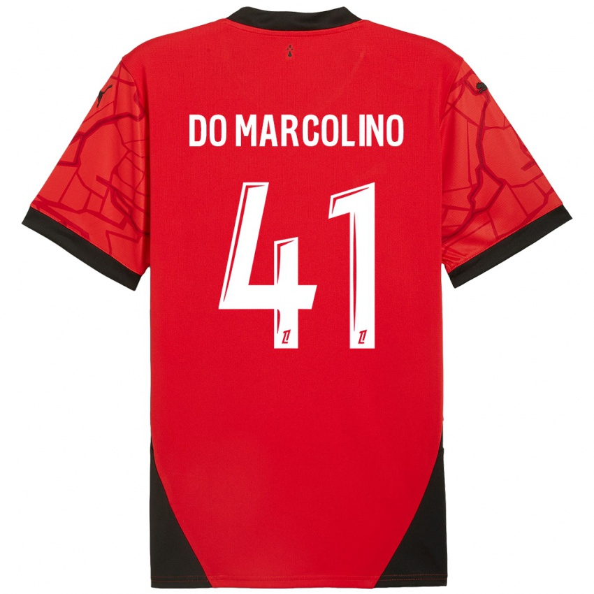 Kinderen Alan Do Marcolino #41 Rood Zwart Thuisshirt Thuistenue 2024/25 T-Shirt