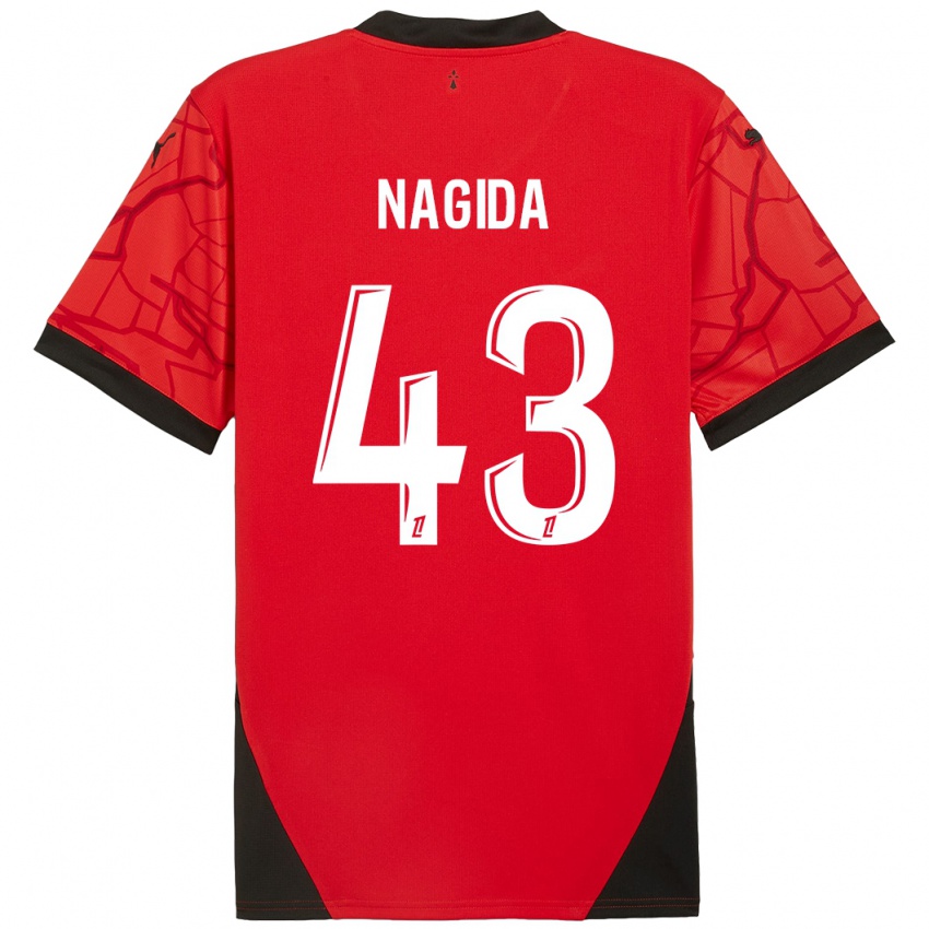 Kinderen Mahamadou Nagida #43 Rood Zwart Thuisshirt Thuistenue 2024/25 T-Shirt