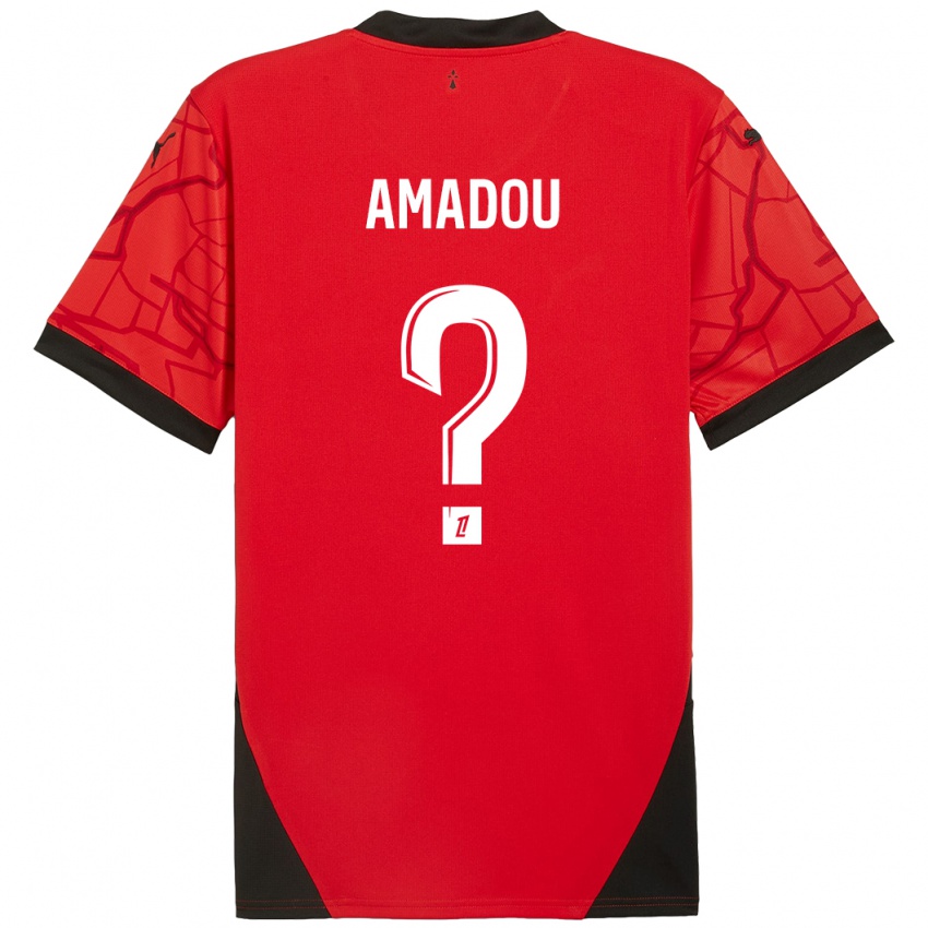 Kinderen Amadou Diallo #0 Rood Zwart Thuisshirt Thuistenue 2024/25 T-Shirt