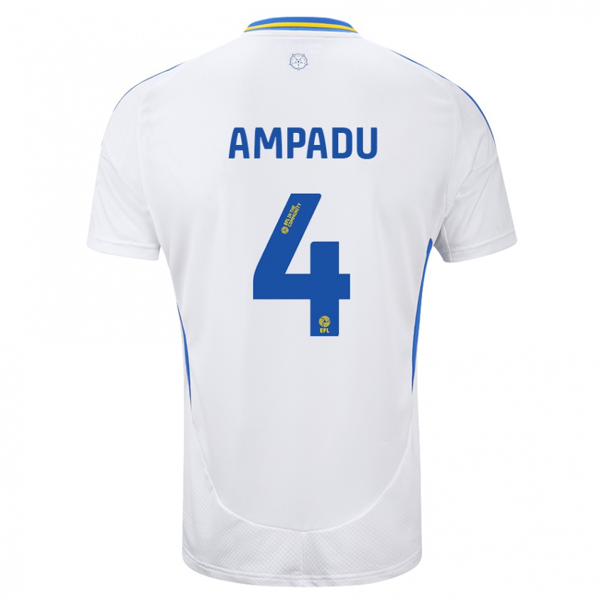 Kinderen Ethan Ampadu #4 Wit Blauw Thuisshirt Thuistenue 2024/25 T-Shirt