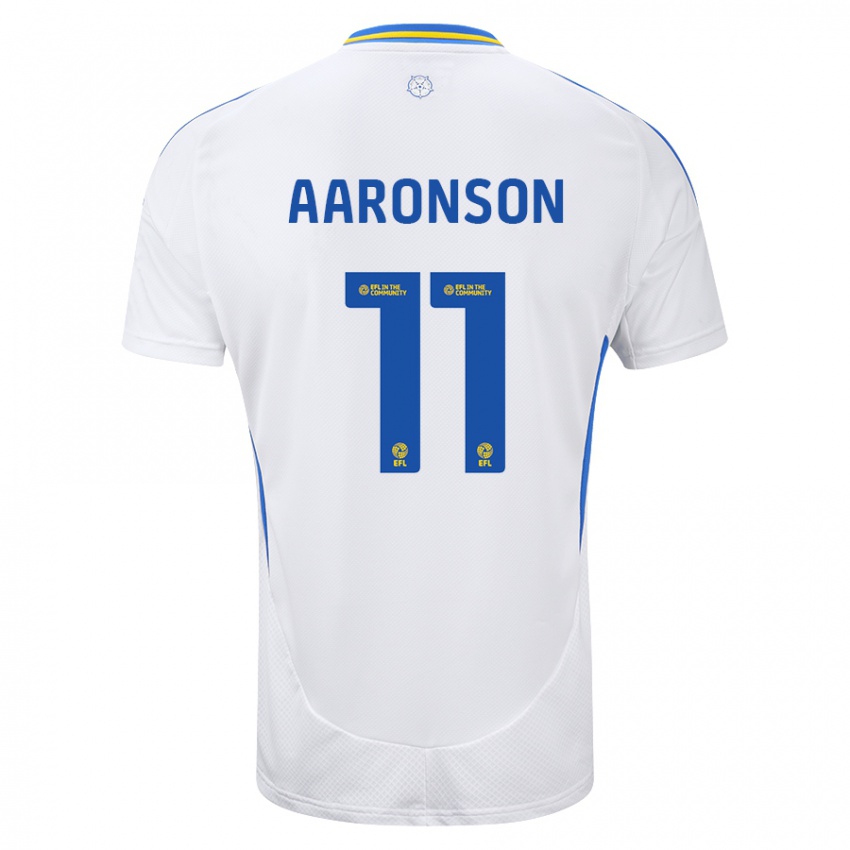 Kinderen Brenden Aaronson #11 Wit Blauw Thuisshirt Thuistenue 2024/25 T-Shirt