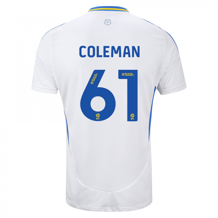 Kinderen Cian Coleman #61 Wit Blauw Thuisshirt Thuistenue 2024/25 T-Shirt