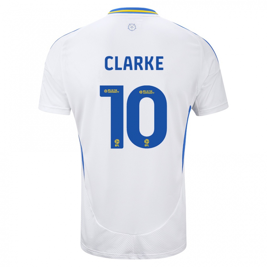 Kinderen Sarah Clarke #10 Wit Blauw Thuisshirt Thuistenue 2024/25 T-Shirt