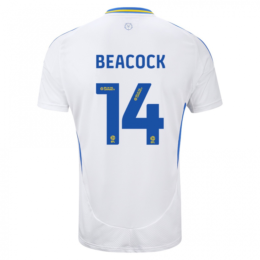 Kinderen Molly Beacock #14 Wit Blauw Thuisshirt Thuistenue 2024/25 T-Shirt