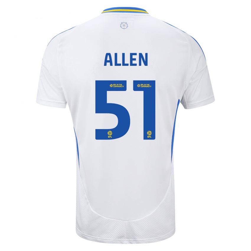 Kinderen Charlie Allen #51 Wit Blauw Thuisshirt Thuistenue 2024/25 T-Shirt