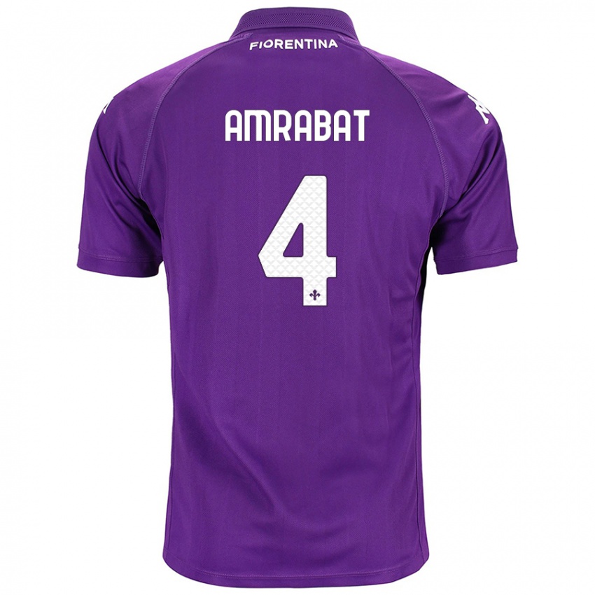 Kinderen Sofyan Amrabat #4 Paars Thuisshirt Thuistenue 2024/25 T-Shirt