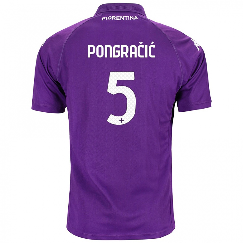 Kinderen Marin Pongračić #5 Paars Thuisshirt Thuistenue 2024/25 T-Shirt